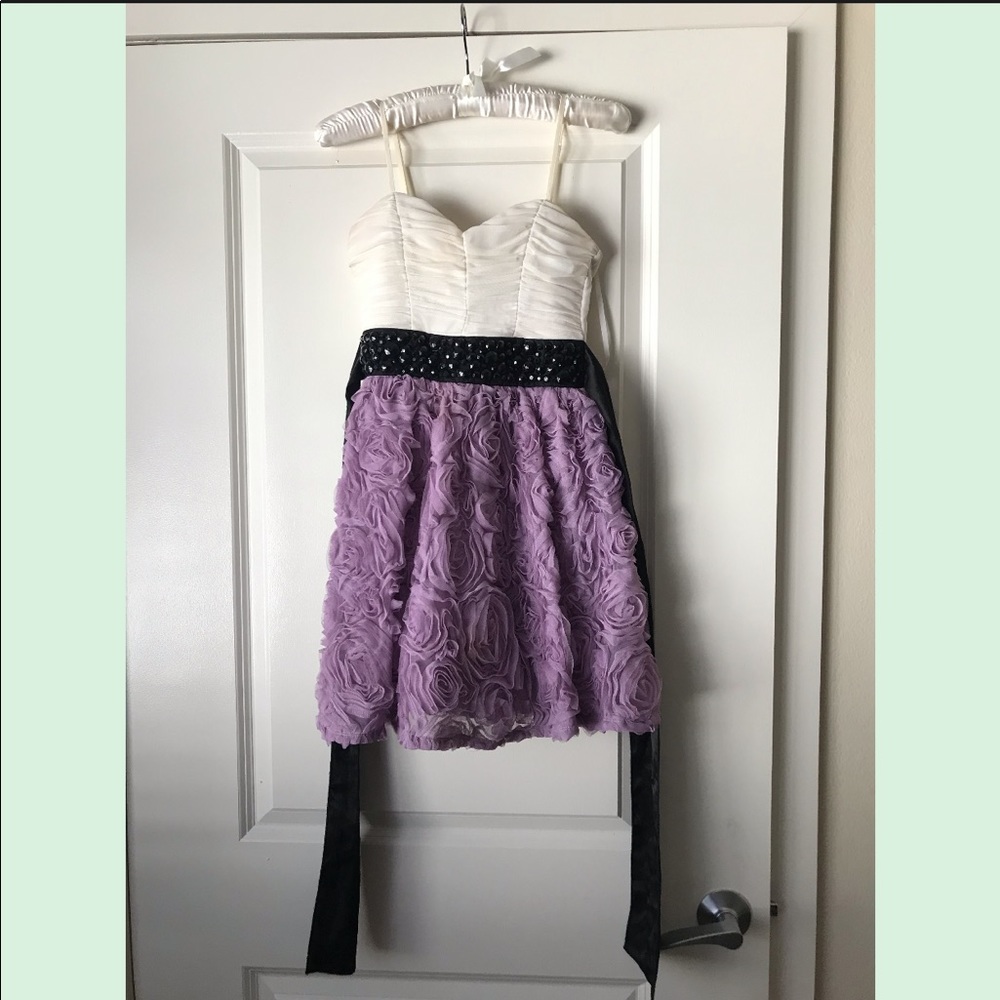 Super cute purple and white tulle party dress!